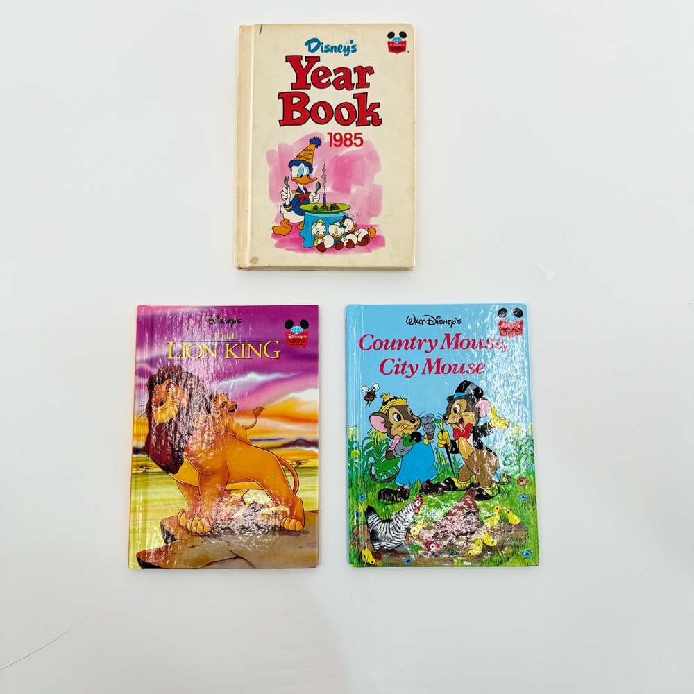 Disney Vintage Book Lot 3pc Multi OS Multicolor Good 1985 Year Book Lion King
